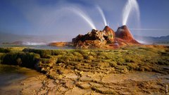 Nice landscape nature geysers