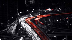 Night abstract traffic lights traffic Shanghai Bridges cities 