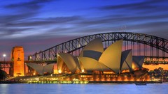 Night Australia Harbor Bridges sydney opera house opera house