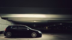 Night black cars Garages Volkswagen parking lot