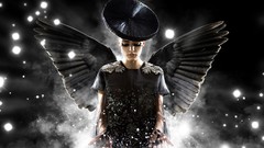 Night black dark light woman angels black angel