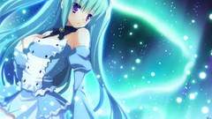 Night blue hair long hair anime girls osananajimi wa daitouryou 