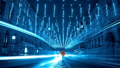 Night blue lights street City Lights blue light nighttime blue 