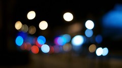 Night bokeh light bulbs out of focus orbs