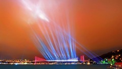 Night bright colors Turkey Istanbul brightness Bridges