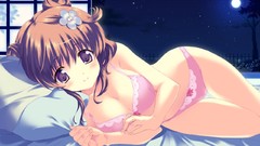 Night brown anime girls bra game cg cleavage underwear panties 
