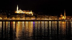 Night budapest matthias church Danube River