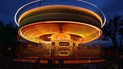 Night carousel colors long exposure
