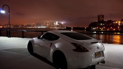 Night cars Nissan vehicles cityscapes nissan 370z white cars