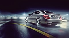 Night cars roads Mercedes-Benz Mercedes Benz C250
