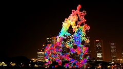 Night cityscapes festival ballons