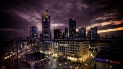 Night cityscapes frankfurt skyscapes