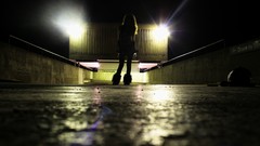 Night clouds black and white light children family silhouettes 