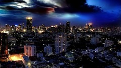 Night clouds City Lights cityscapes skylines incoming