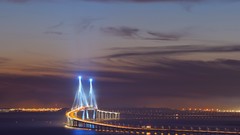 Night clouds exposure lighting Asia Bridges cities skies south 