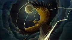 Night clouds moon Birds storm electricity Pokemon deviantart 