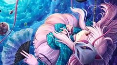 Night clouds moon weapons Anime fans shirts masks skirts blush 