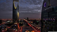 Night clouds traffic saudi arabia cityscapes city night Riyadh 