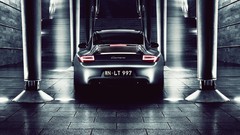 Night dark cars Porsche 911 Turbo S