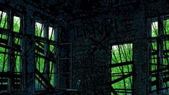 Night dark moon Green ghost eclipse horror moonlight forests 