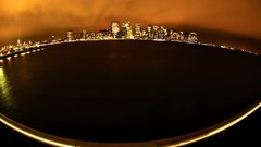 Night eye Manhattan cityscapes fisheye effect