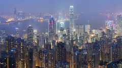 Night fog Hong Kong