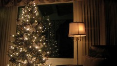 Night House Christmas trees living room