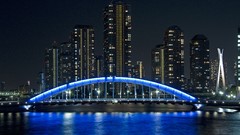 Night Japan widescreen Bridges cities city night japon