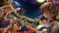 Night konpaku youmu kochiya sanae hakurei reimu touhou cirno 