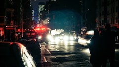 Night light cars urban cities cityscapes Hurricane Sandy