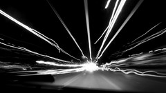 Night light silhouettes lomo greyscale light trails