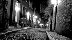 Night light street monochrome beacon cityscapes