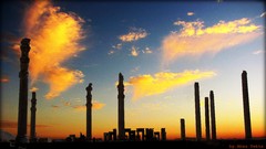 Night light tower civilization historic iran shiraz takhte 