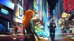 night lights artwork science fiction science fiction women City
