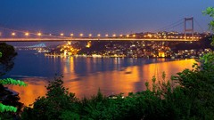 Night lights City Lights Turkey Istanbul Bridges cities 