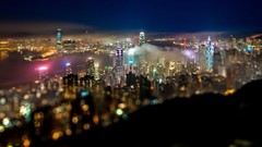 Night lights colors miniature cityscapes