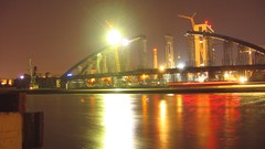 Night lights Cranes Bridges capital slovakia Bratislava 