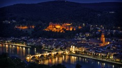 Night lights germany cityscapes Heidelberg