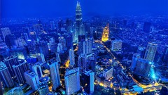 Night lights kuala lumpur cityscapes Petronas Towers