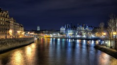 Night lights Paris architecture buildings cities rivers seine