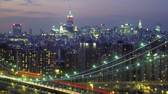 Night manhattan bridge skylines