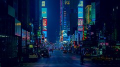 Night Manhattan Times Square Broadway urban streets new york 