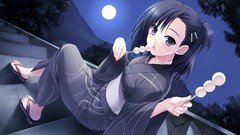 Night moon food spheres anime girls yosuga no sora kuranaga 