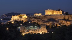 Night Mountains Greece athens cities historic acropolis 