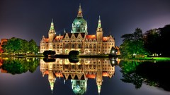 Night palace Castles buildings hannover city hall