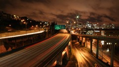 Night Portland roads cityscapes freeway Highways
