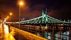 Night rain Bridges hungary