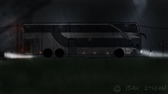 Night rain bus busse setra double decker setra s 431 dt
