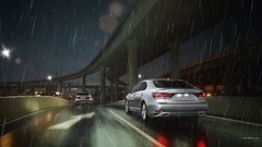 Night rain cars Lexus roads Bridges taillights EU Lexus LS600h