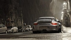 Night rain cars Porsche vehicles porsche 911 gt3